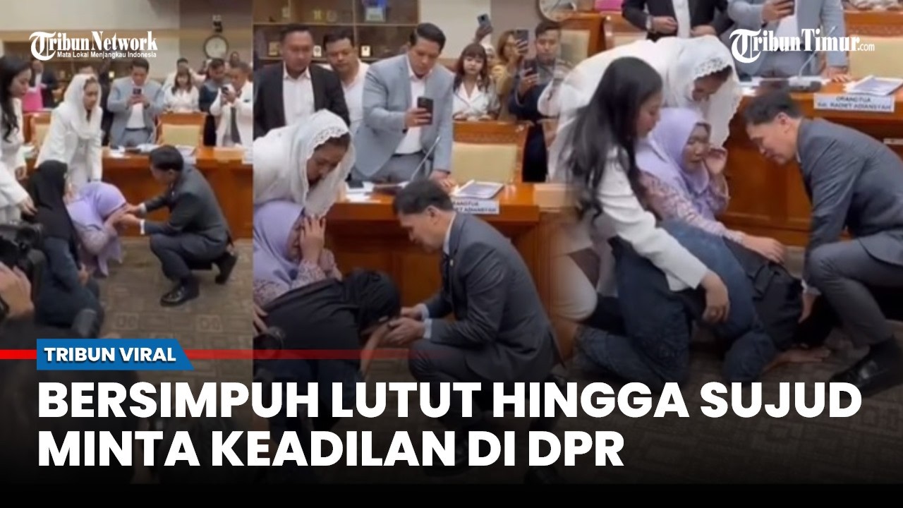 Tangis Ibu di Gedung Parlemen! Bersimpuh di Hadapan Ketua Komisi III, Mohon Jalan Keadilan