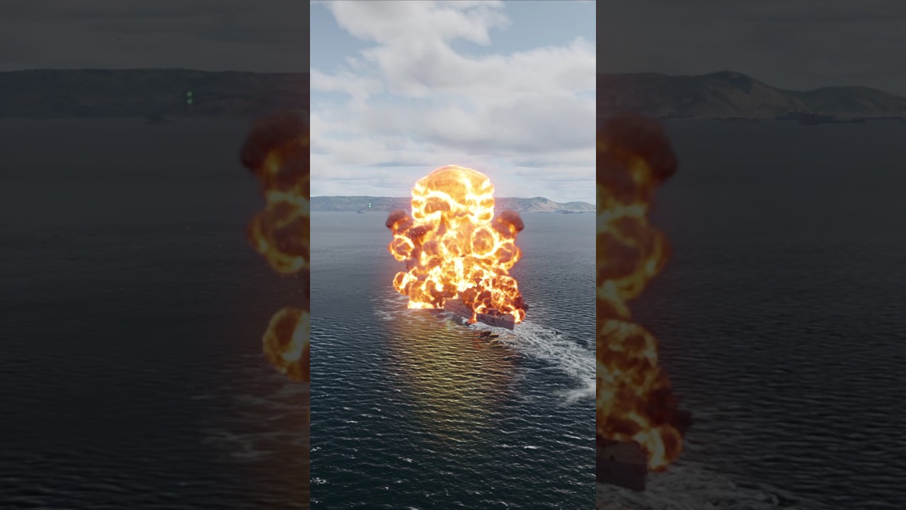 US Navy Battleship Destroyed by Air Attack! #shorts #ytshorts