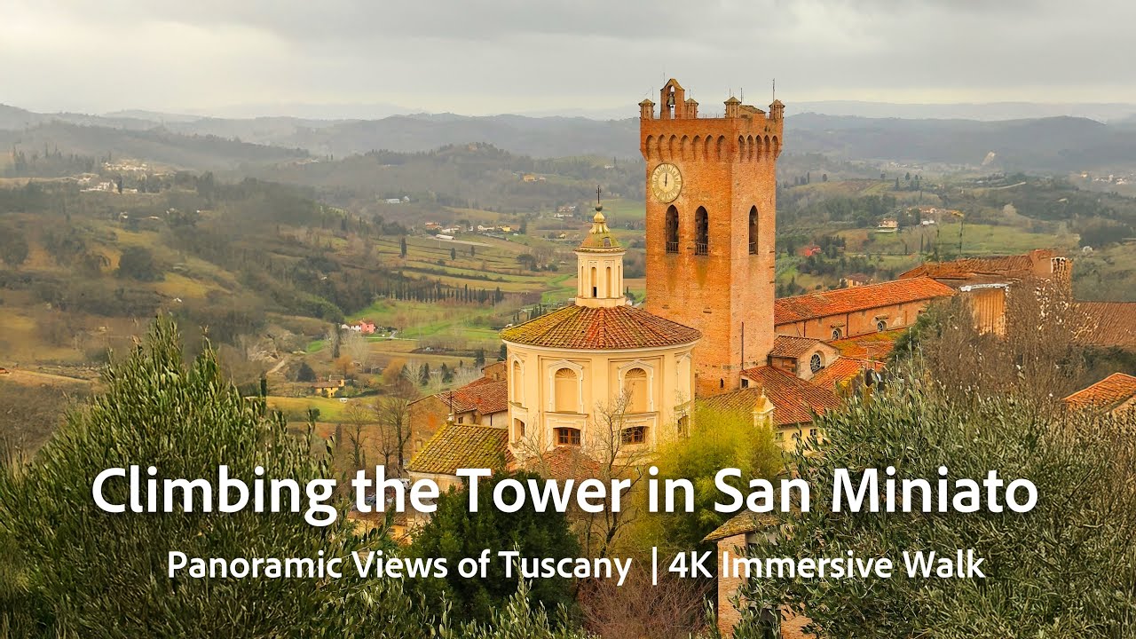 Climbing the Tower in San Miniato | Panoramic Views of Tuscany (4K 50FPS Immersive Walk)