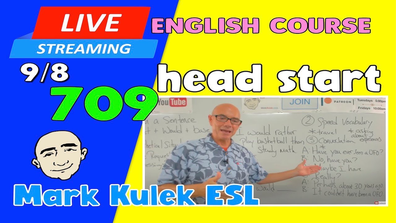 English Class #709 | Live Stream English Class - Mark Kulek ESL