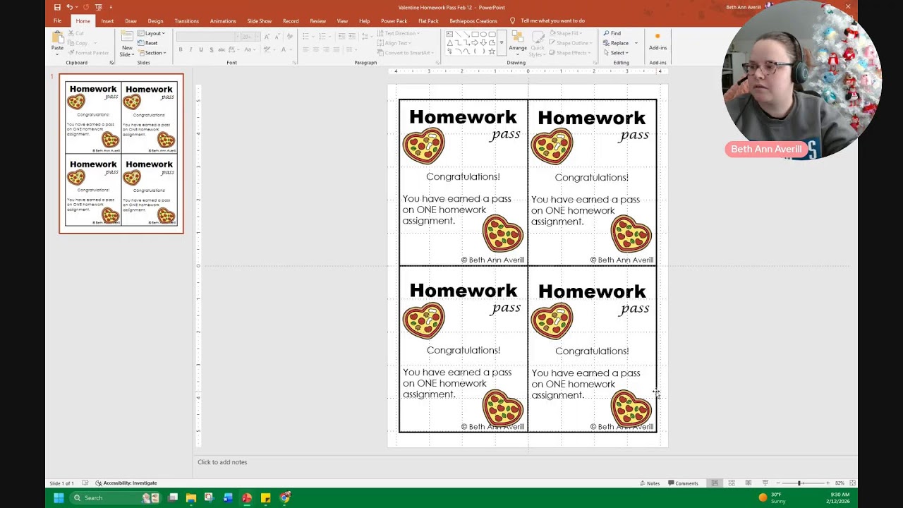 Let's Create Valentine's Day Homework Passes