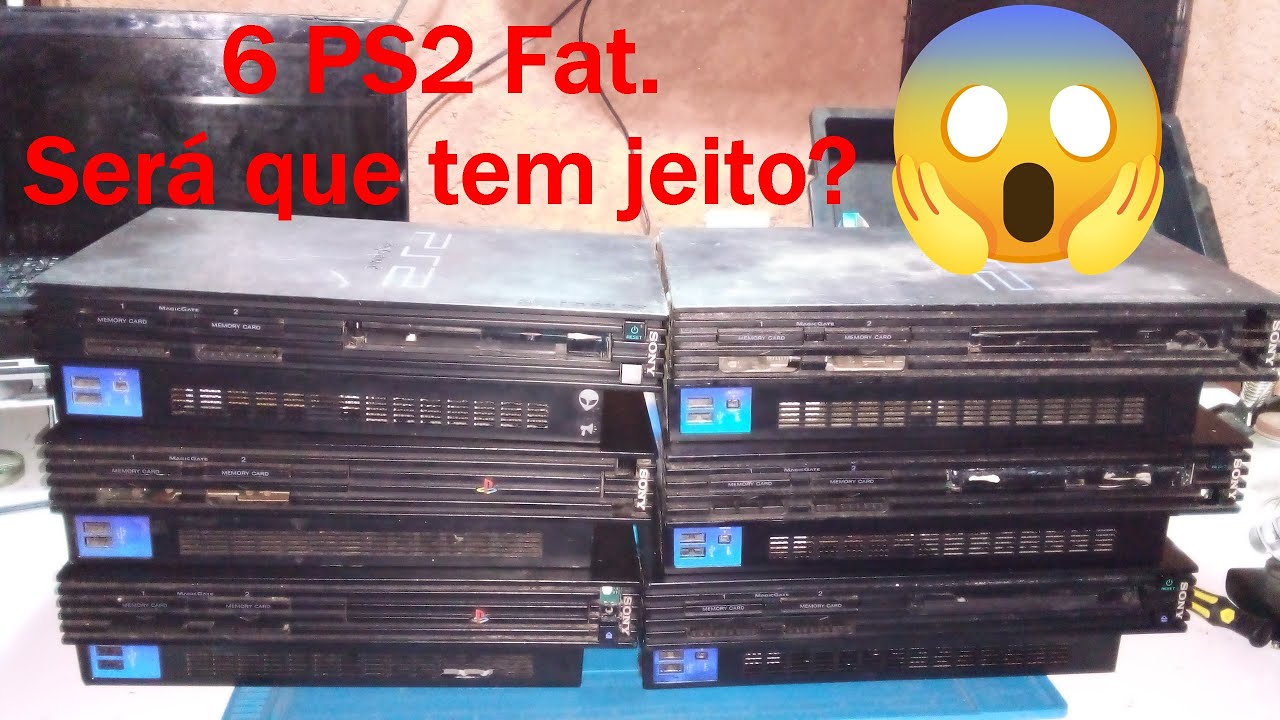 Lote com 6 Playstation 2 Fat - Tentativa de Conserto dos PS2