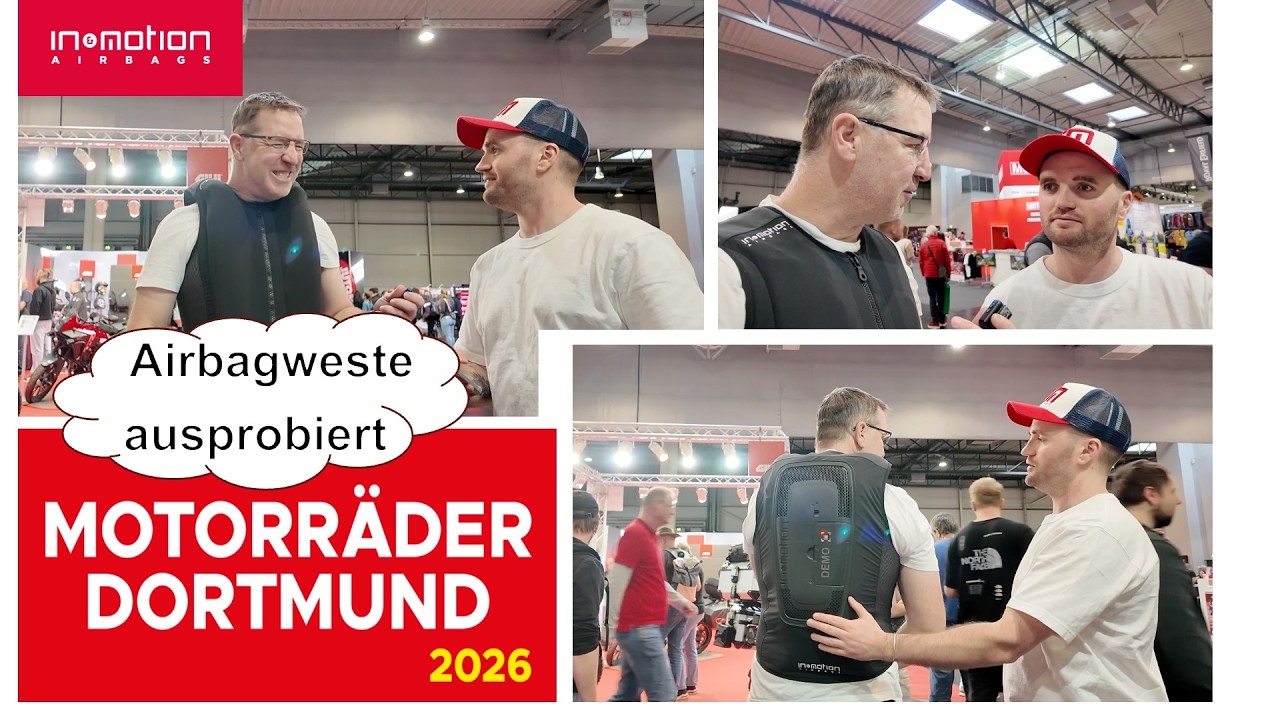Airbag Weste ausprobiert bei In&motion auf der Motorräder Dortmund