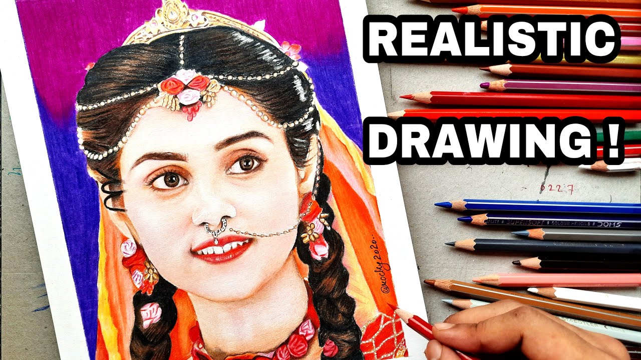 Realistic Portrait Drawing of Mallika Singh| In and As Radha | StarBharat show Radha krishna