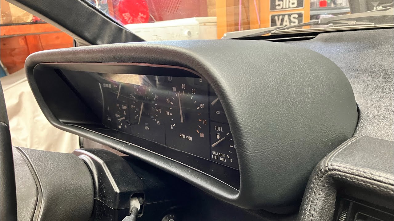 Retrimmed DeLorean Binnacle & Knee pad (Uk December 2023) - knee pad was DIY!