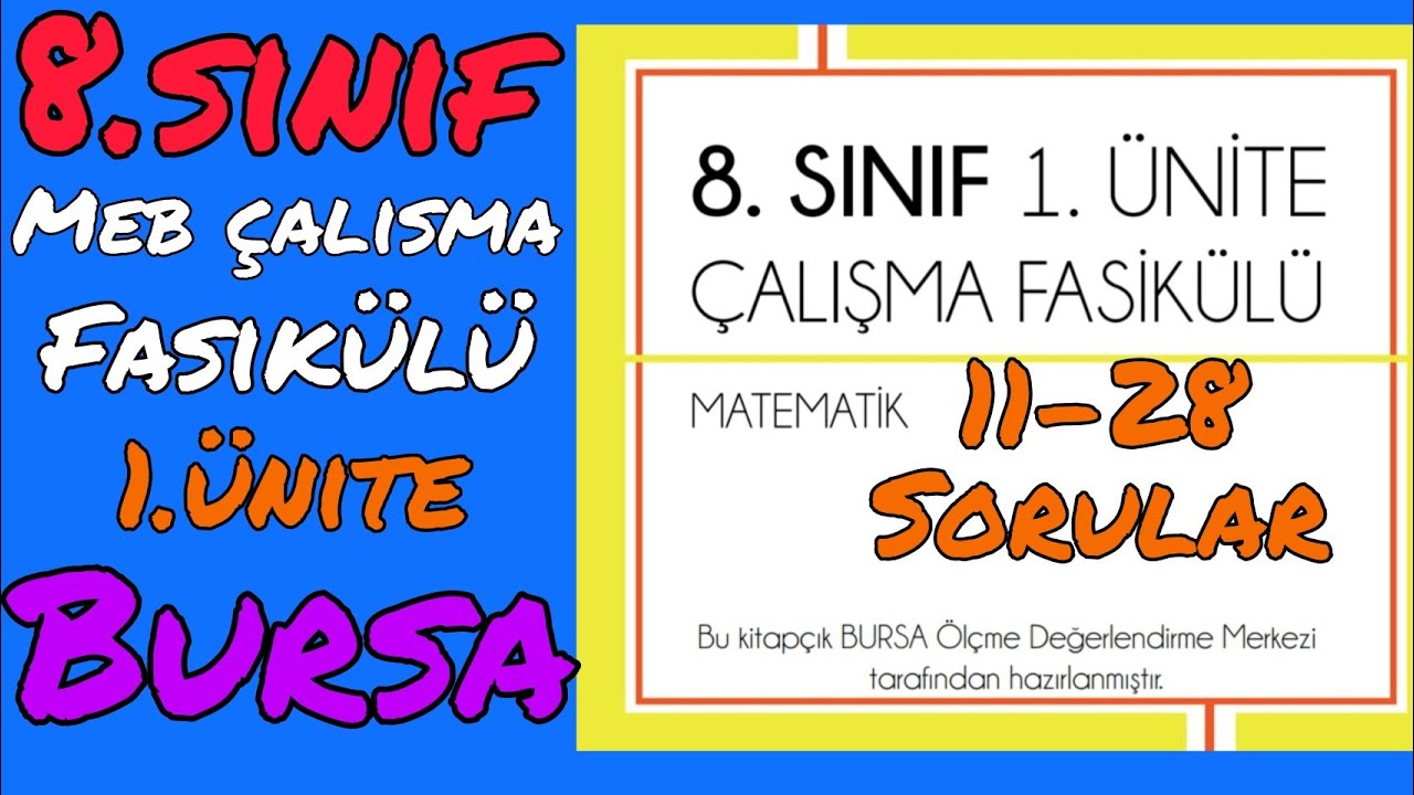 8.sınıf matematik meb çalısma Fasikülü 1.ünite Bursa (11-28 sorular) | çarpanlar katlar üslü sayılar