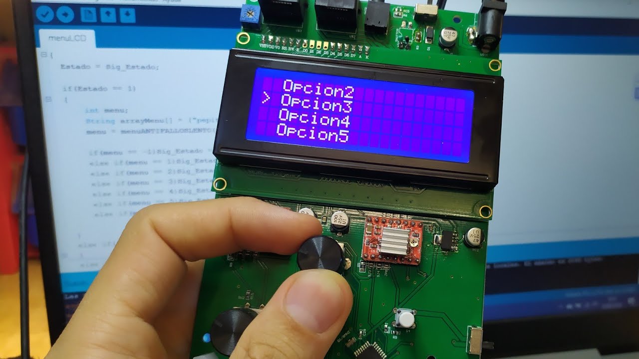 Crear un Menú en Arduino con un LCD, un encoder rotativo y un boton. Organizado con Maquina Estados