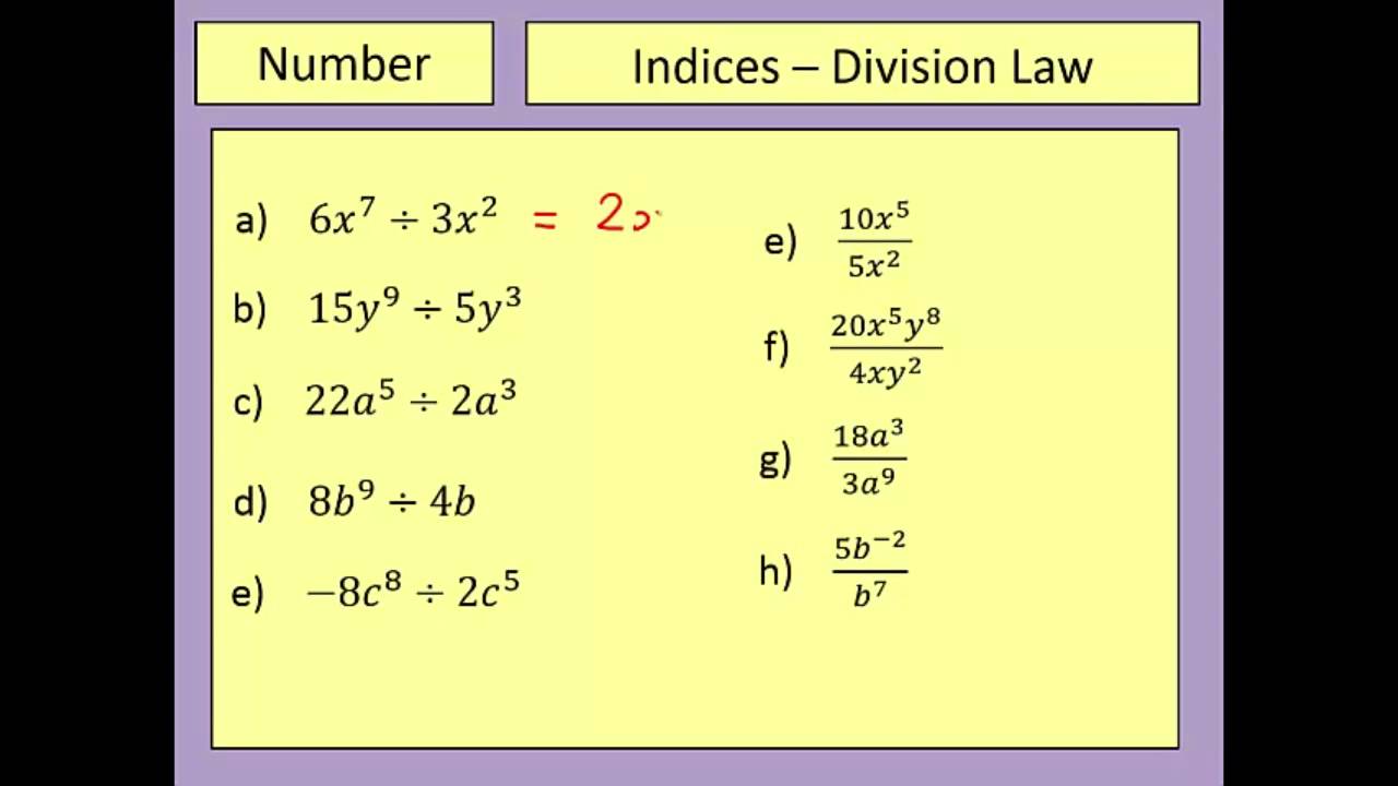 Indices - Division Law