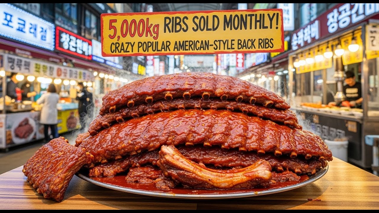5,000kg Ribs Sold Monthly! Crazy Popular American-Style Back Ribs in Korea