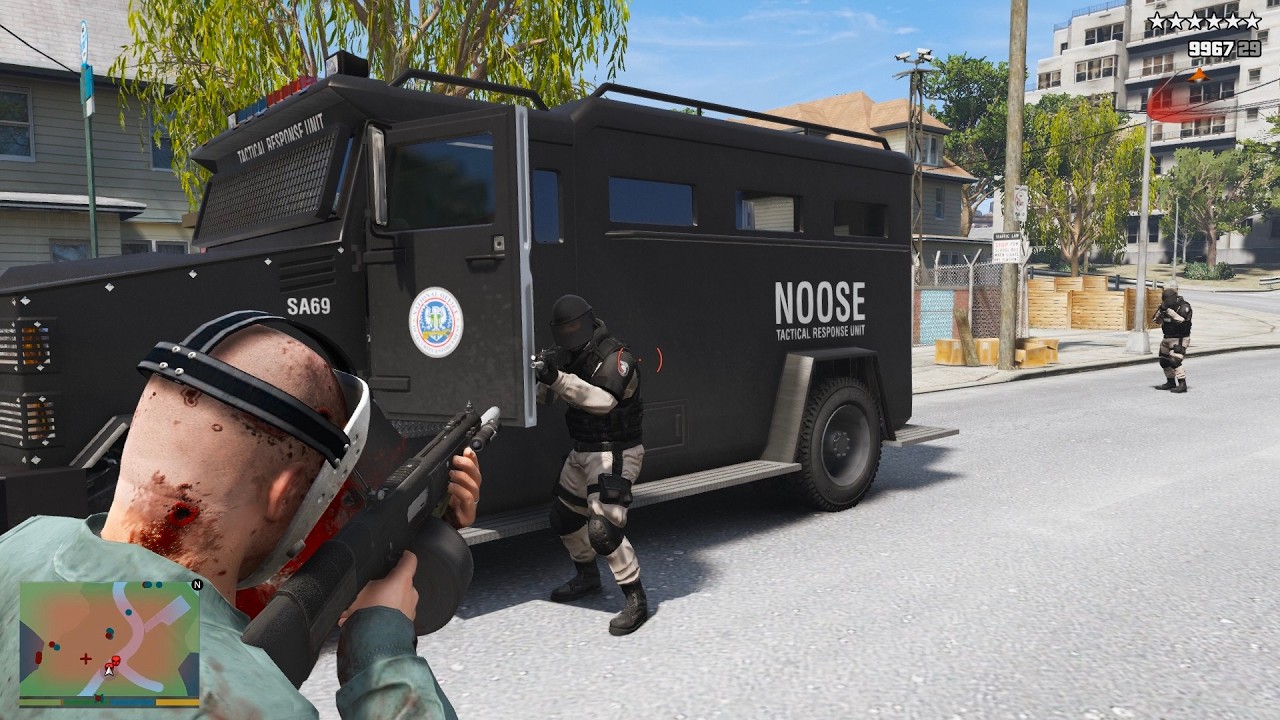 GTA V Liberty City 10 Star Wanted Level Police Army Shootout + Escape [R.D.E. 4.1.3]