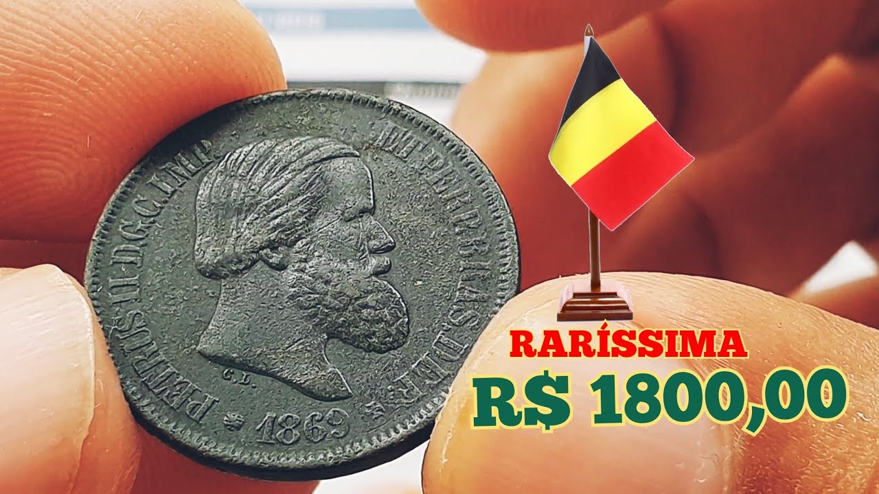 A rara moeda 20 RÉIS 1869 , nasceu na EUROPA e vale muito dinheiro,olha esses valores atualizados.