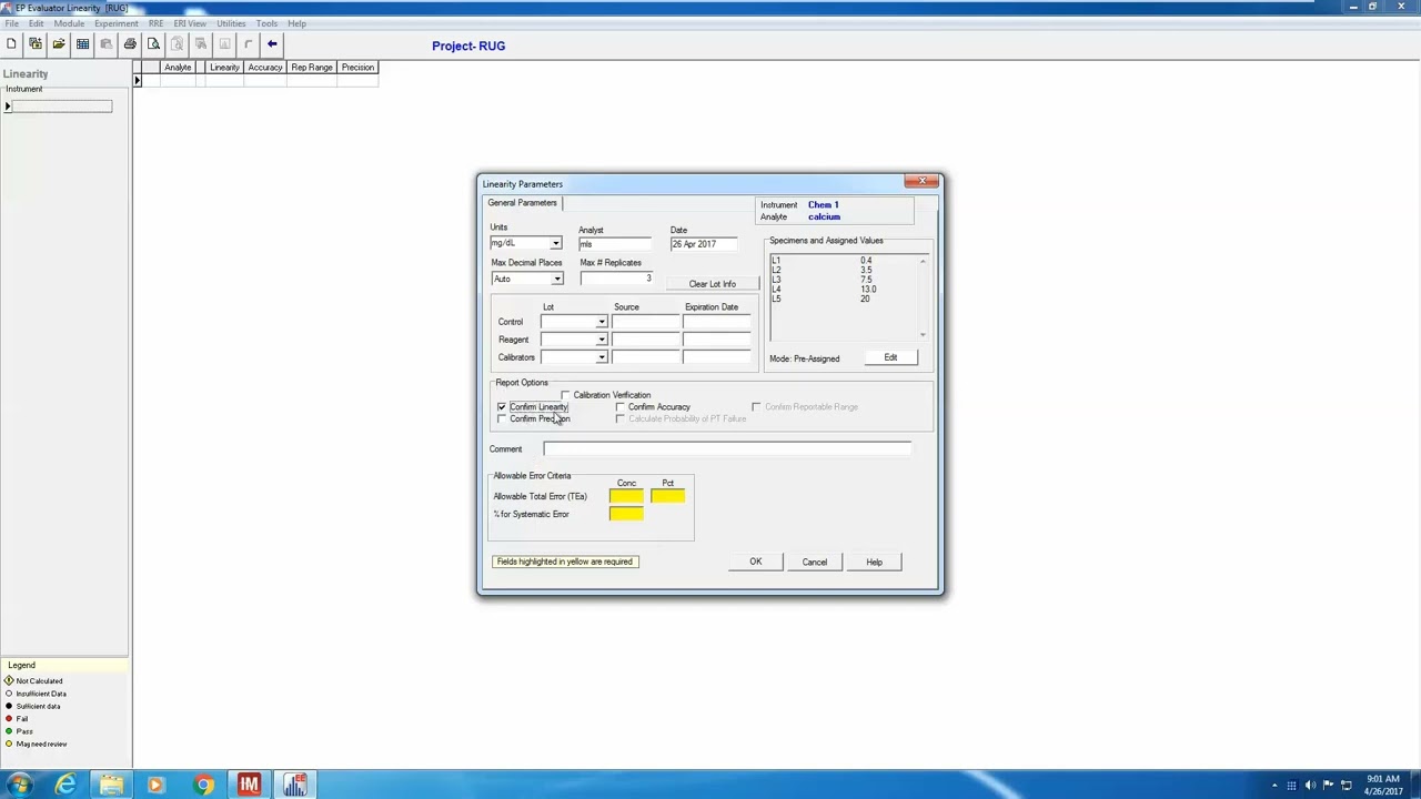 EP Evaluator - Linearity Module