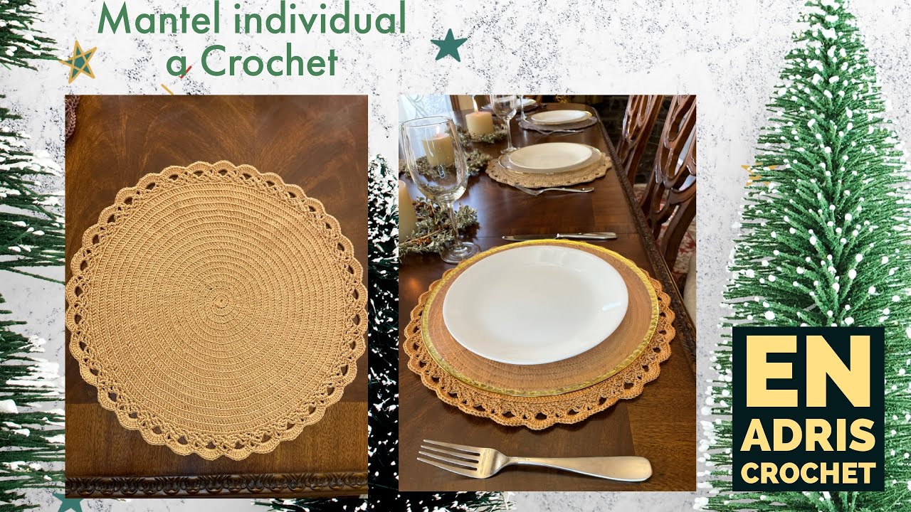 Como tejer mantel individual a Crochet. Aquí el paso a paso para hacer un mantel a Crochet. Fácil
