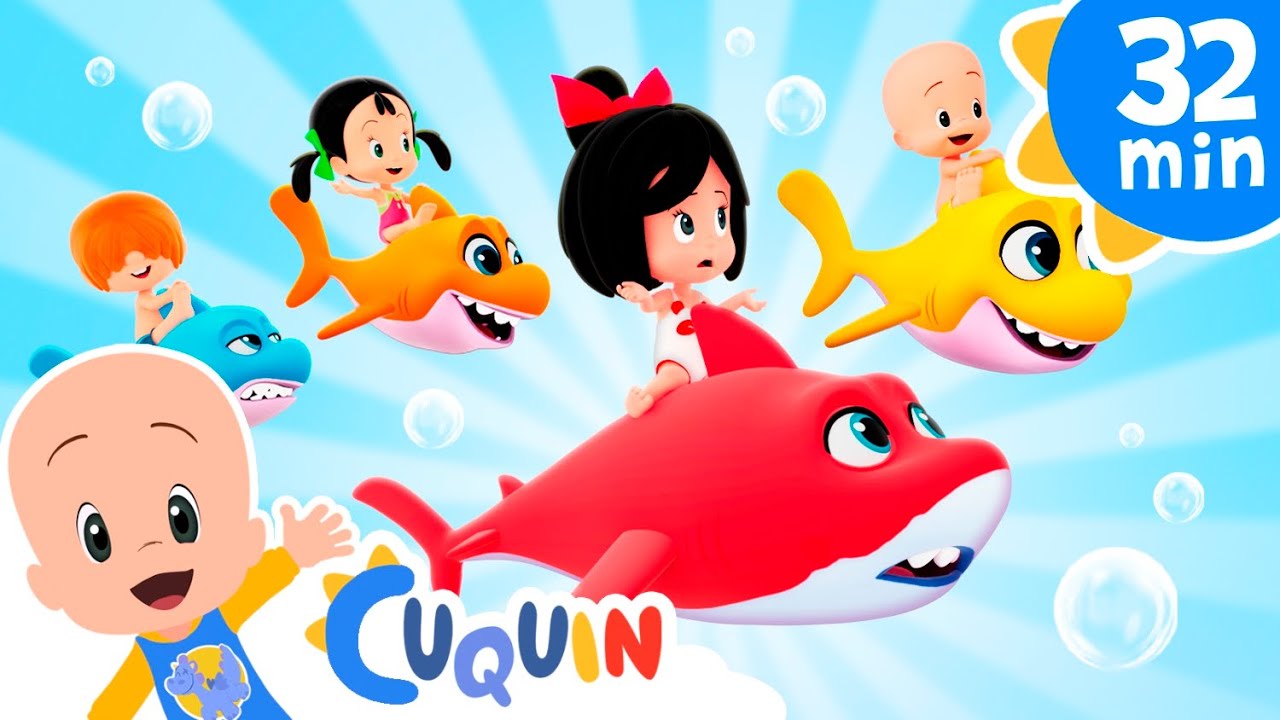 Five Baby Sharks - Cleo & Cuquin Netflix episodes & Nursery Rhymes