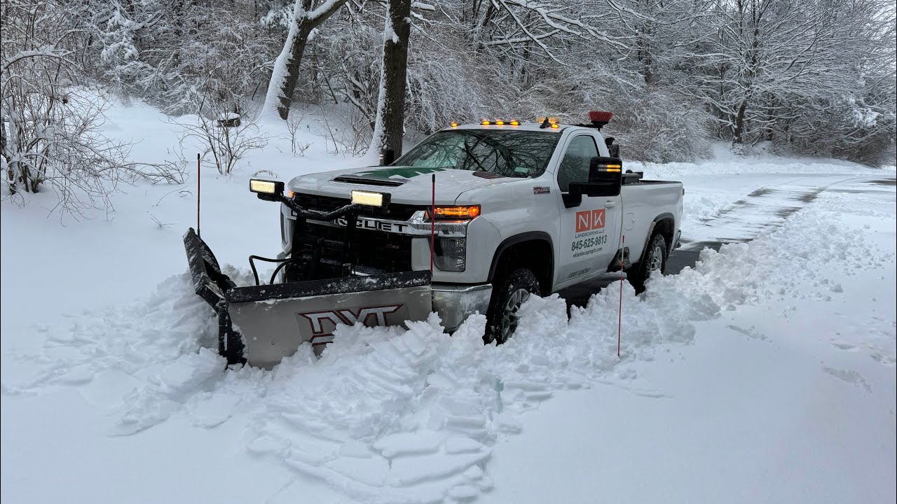 The First Plow of the Season. Boss DXT Stainless Vee Plow
