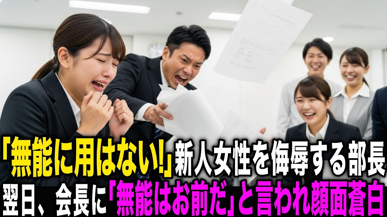 「口出しするな！無能に用はない！」エリート部長に侮辱される新人女性。だが次の日、会長が現れ「無能はお前だ」と宣言され部長は顔面蒼白に