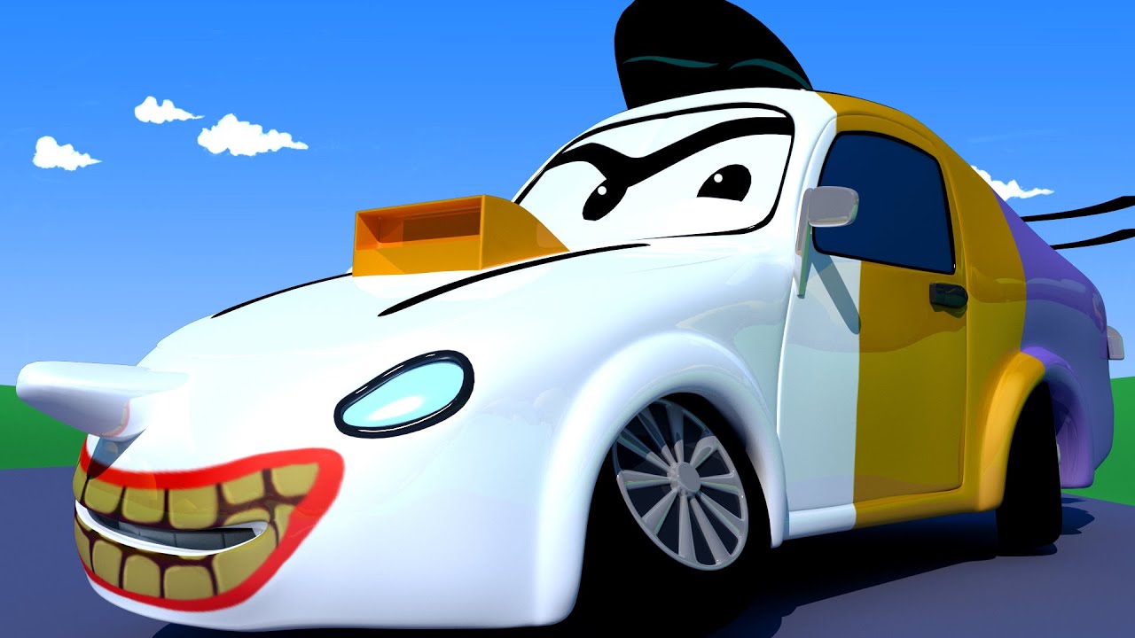 Tom the Tow Truck's Paint Shop - Tyler the TYKER is the JOKER from Batman! - Car City ! Cars cartoon
