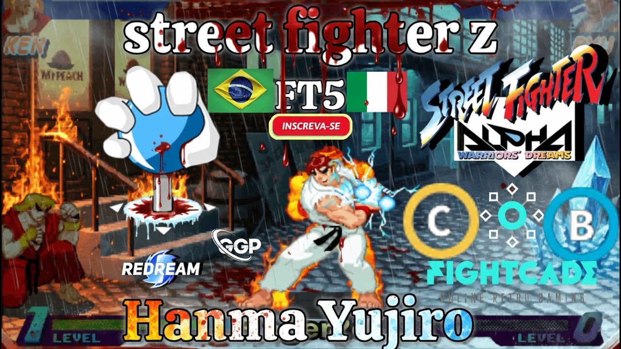 Street Fighter Alpha✅((BR)).street fighter z🆚Hanma Yujiro.((IT))-FT5-Fightcade2🔴ONLINE🥋LUTA TOP!!!🟢