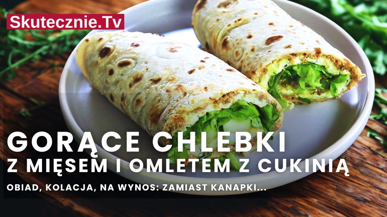 Domowe wrapy z mięsem i omletem z cukinią (prosty obiad z patelni) :: Skutecznie.Tv
