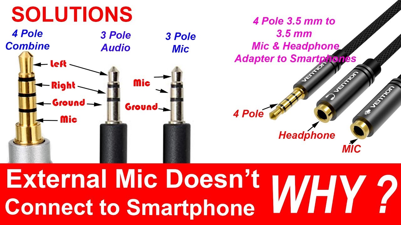 4-pole 3.5 mm to Headphone and Microphone Separator/Converter/Adapter