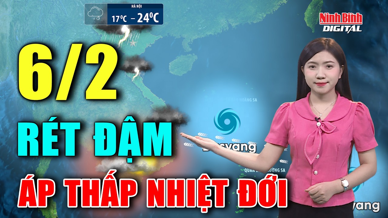 Dự báo thời tiết đêm nay và ngày mai 6/2 | Miền Bắc mưa rét đến giữa tháng 2; Biển Đông đón ATNĐ