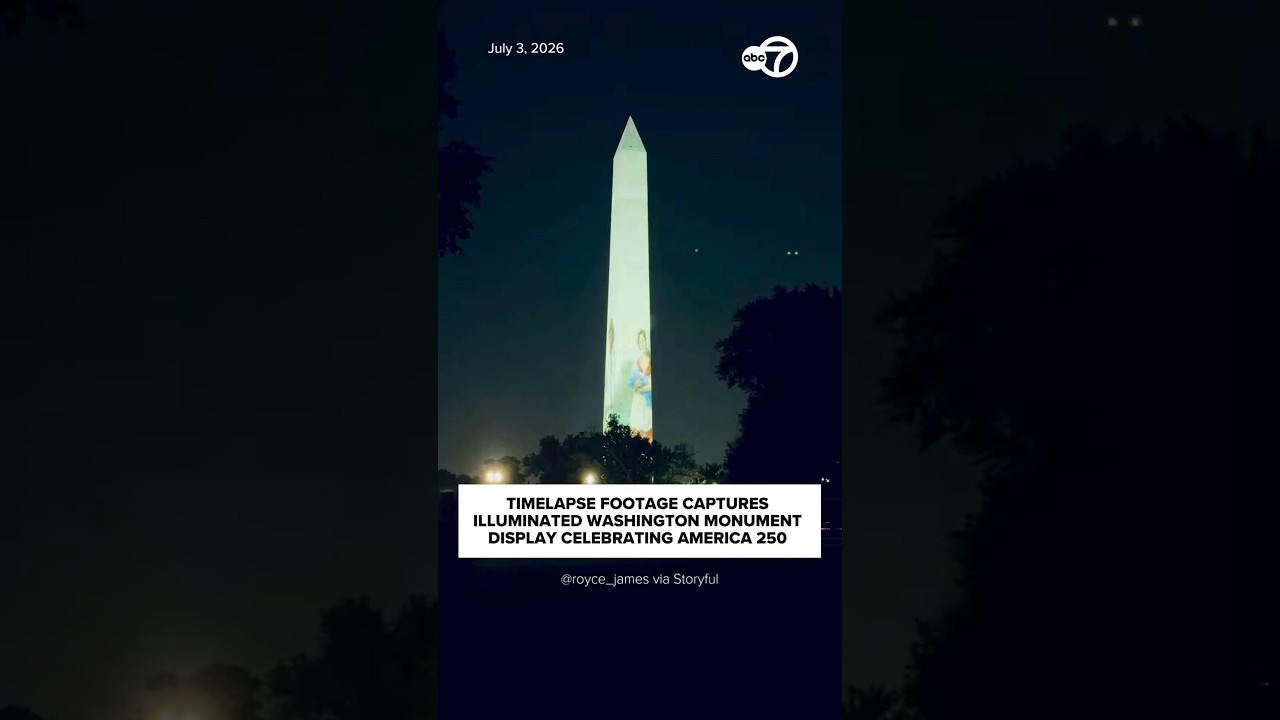 Timelapse captures illuminate Washington Monument for America 250 celebration