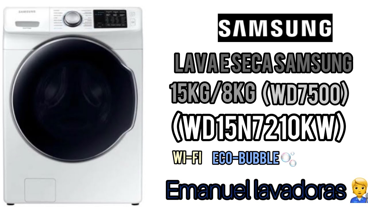 Lava e seca Samsung 15kg/8kg (WD15N) Roupas normais