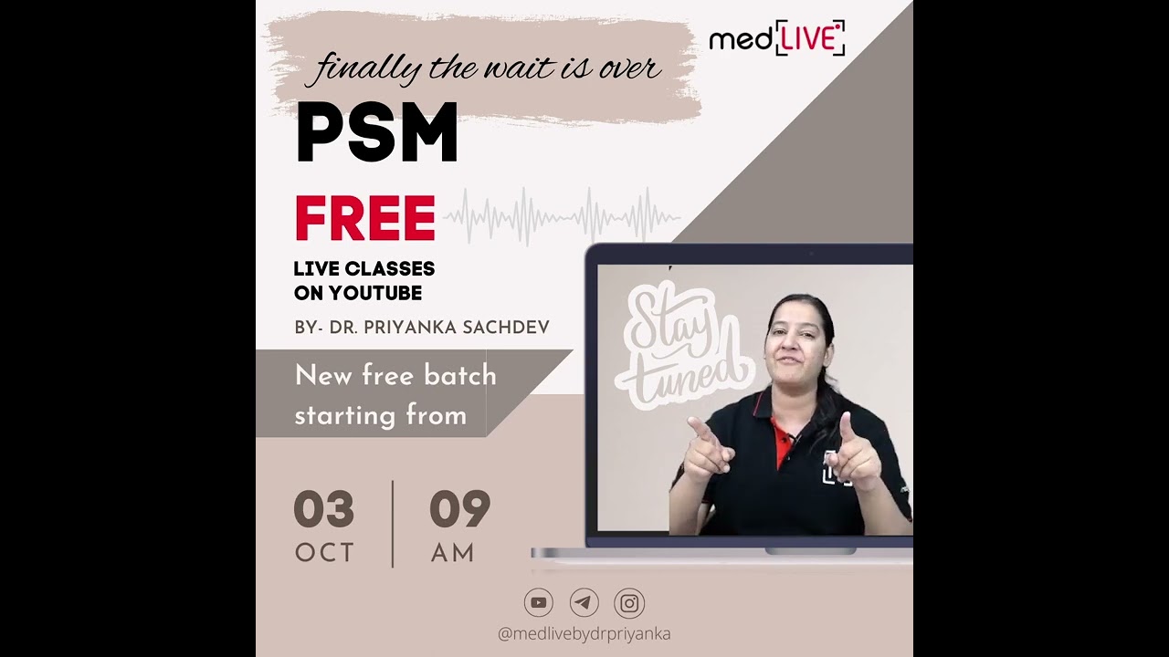 Medlive by Dr Priyanka |PSM New FREE Batch Announcement | MedLive