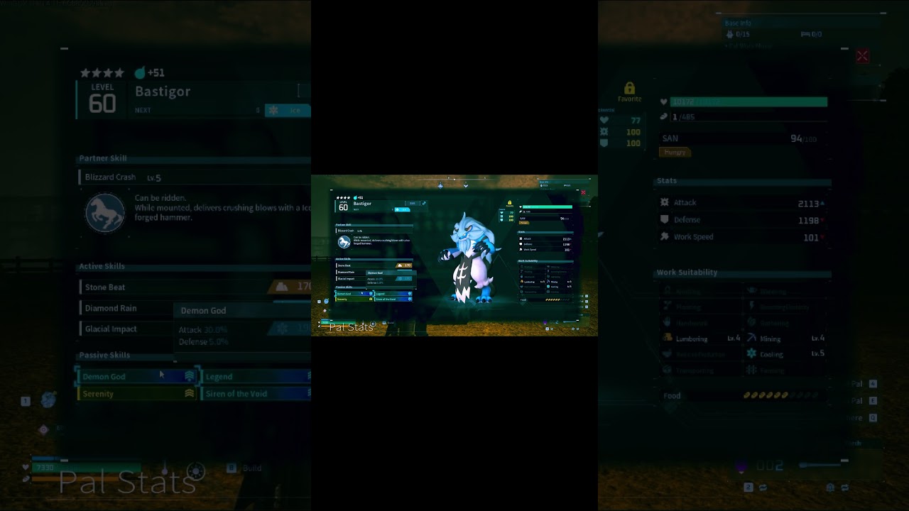 BEST PAL PASSIVE SKILLS FOR BASTIGOR IN PALWORLD #gaming #palpal #pallabsgalaxy