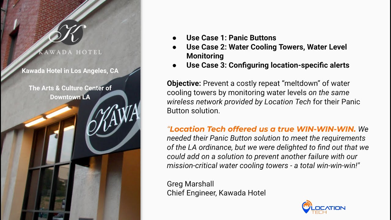 Panic Button Solution & More | Location Tech customer: Kawada Hotel in Los Angeles, CA