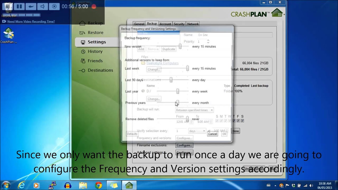 CrashPlan Configuration