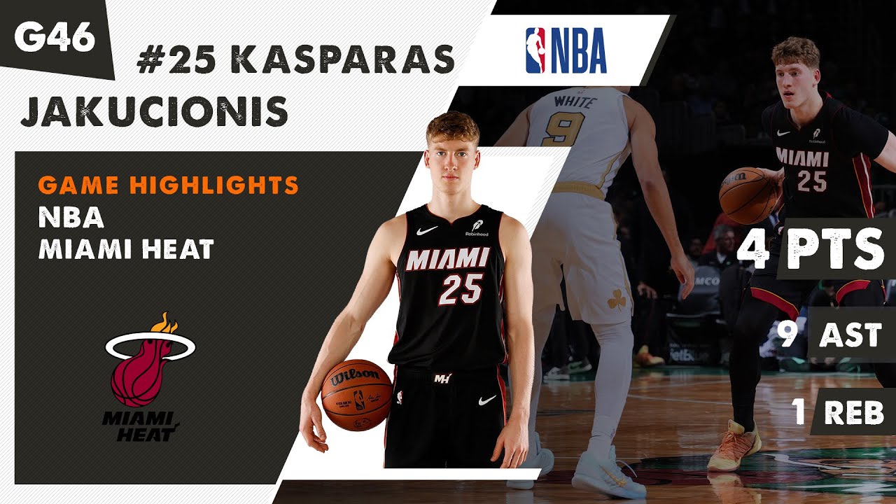 Lithuanian KASPARAS JAKUCIONIS 9 AST & 4 PTS Miami Heat vs Chicago Bulls game highlights