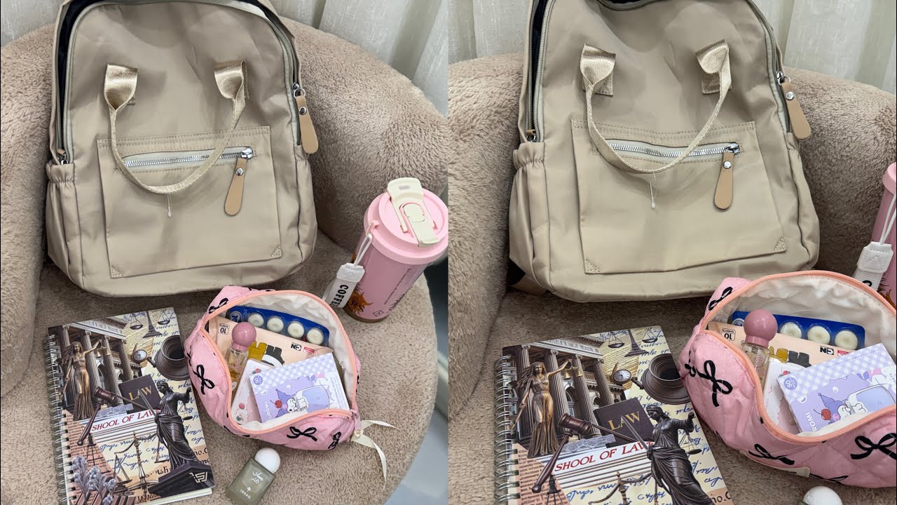 انبوكسنق حقيبة الجامعة المرحــلة الأولى🏨🎒•محتويات حقيبة الطوارئ👛💅🏻💄•♡ ᴊᴜʟɪᴇ ɪꜱ ɪɴ ᴍʏ ᴜɴɪᴠᴇʀꜱɪᴛʏ ʙᴀɢ
