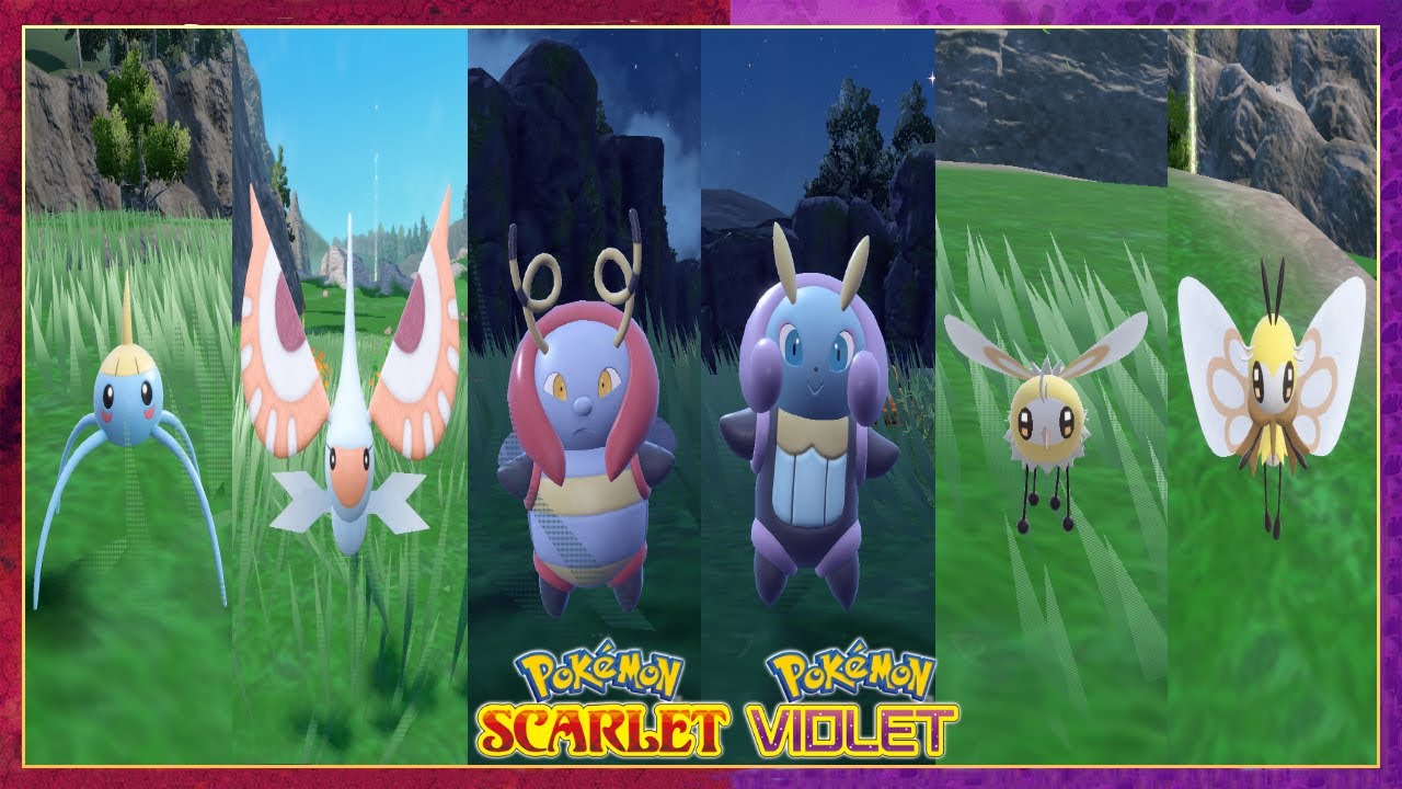 Pokemon Scarlet & Violet Surskit,Masquerain,Volbeat,Illumise,Cutiefly & Ribombee Locations