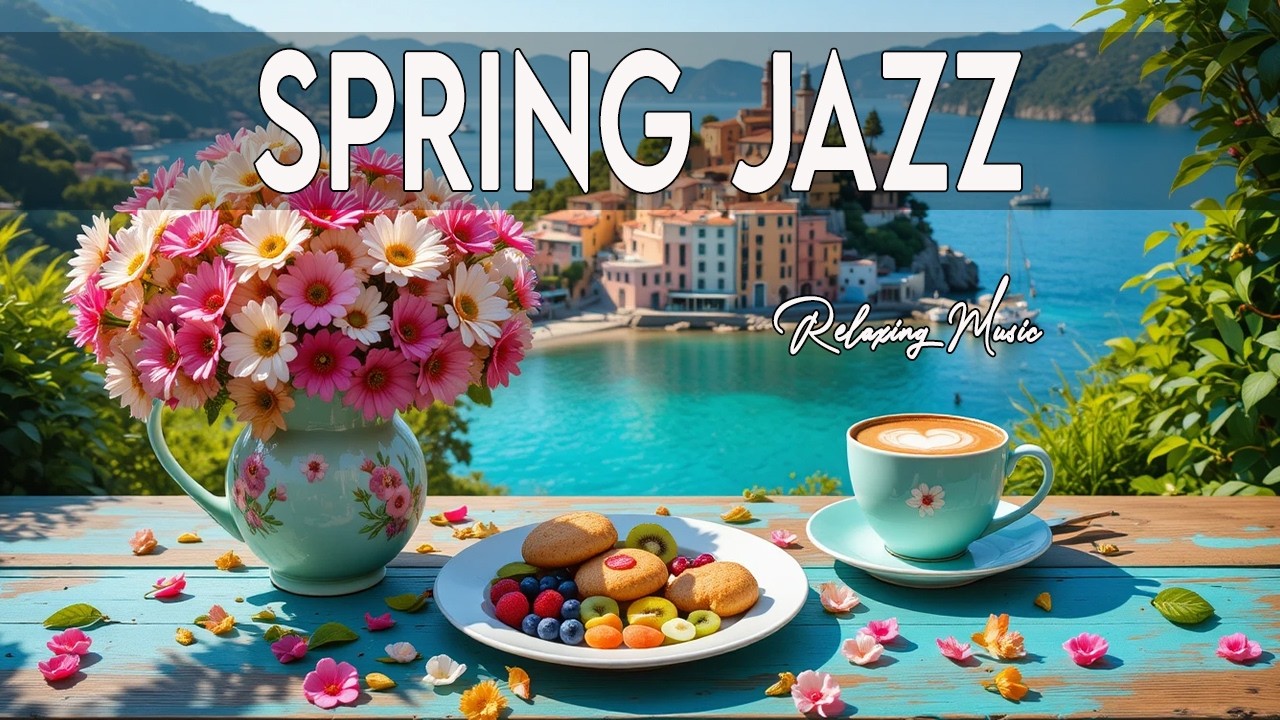 Spring Jazz Morning Coffee Shop Ambience ~ Relaxing Smooth Jazz for Cozy Mornings ☀