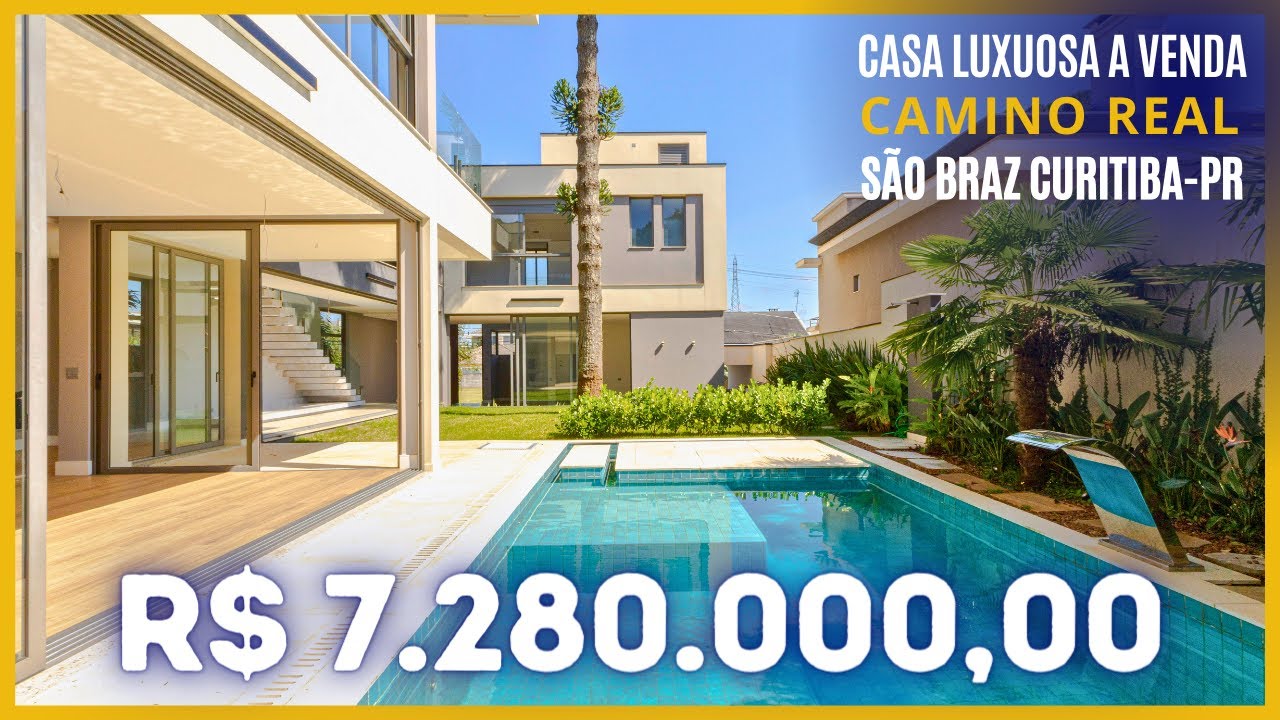 CASA LUXUOSA COM 531M² E 4 SUÍTES NO CONDOMINIO CAMINO REAL NO SÃO BRAZ EM CURITIBA