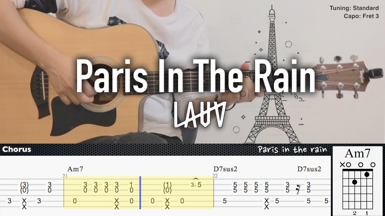 Paris In The Rain - Lauv | Fingerstyle Guitar | TAB + Chords + Lyrics