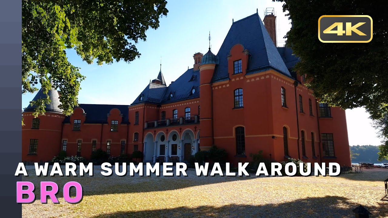 A warm summer walk around Bro (Upplands Bro) (Sweden) (2022) | 4k