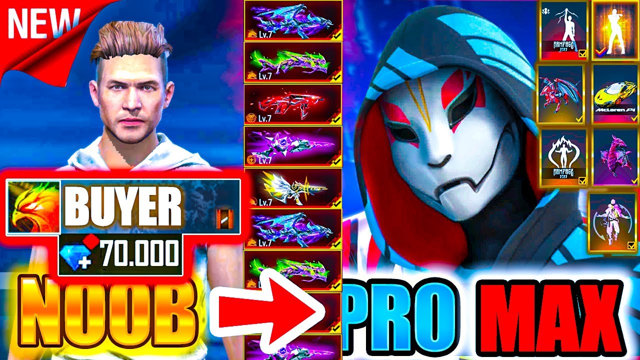 Free Fire *MEGA BUYER* account 50k diamonds  - look how it became😱🔥