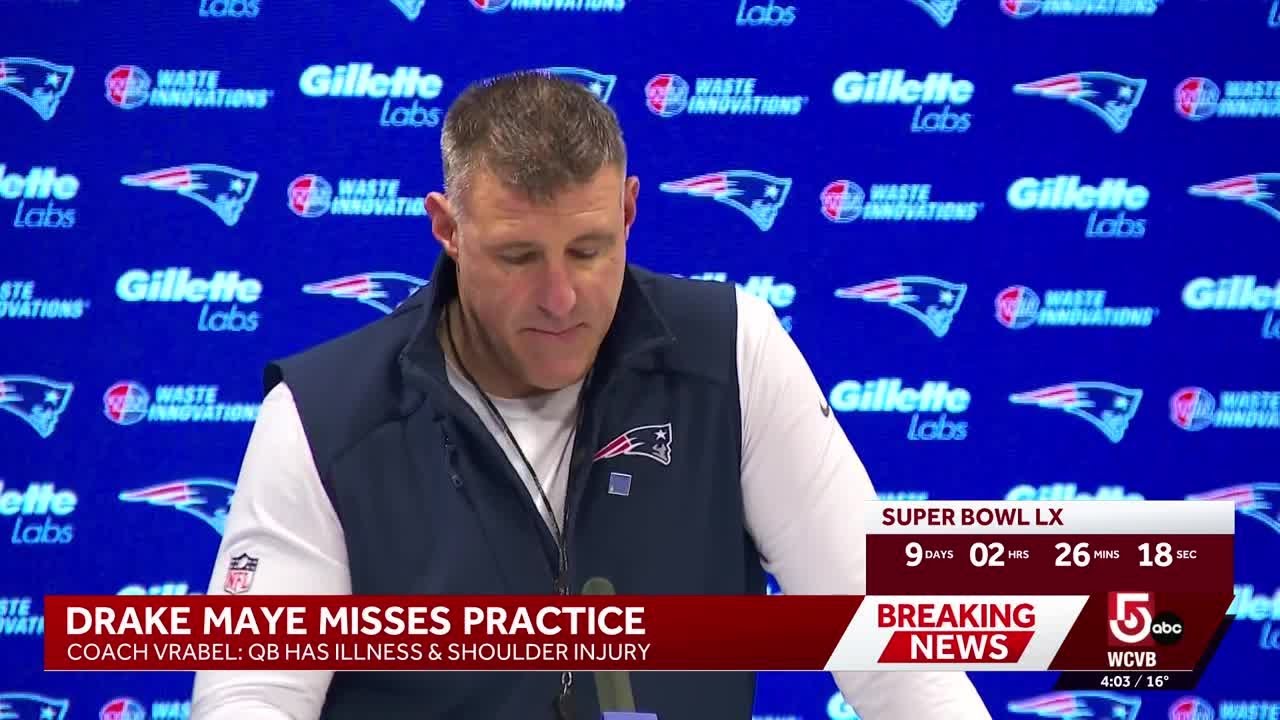 Vrabel: Maye missing from practice with illness, shoulder injury