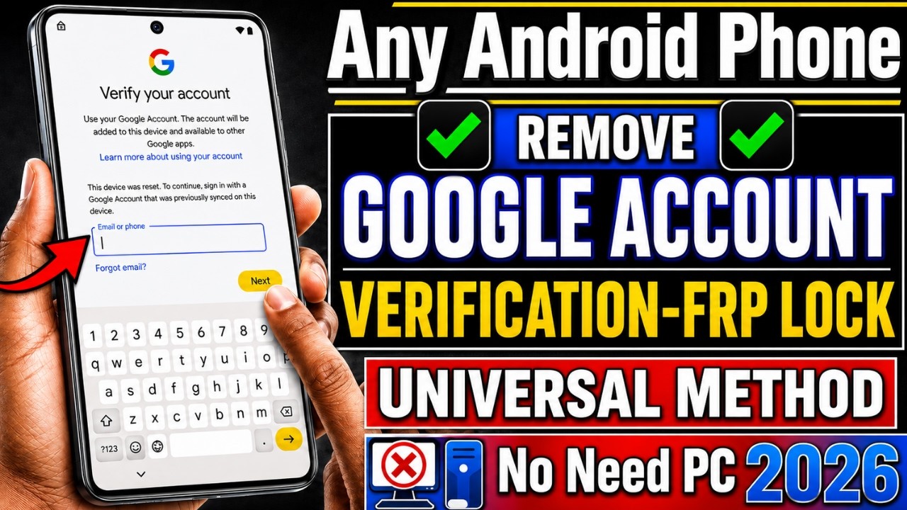How to Bypass Google Account Verification (FRP) Without PC - 2026 Method