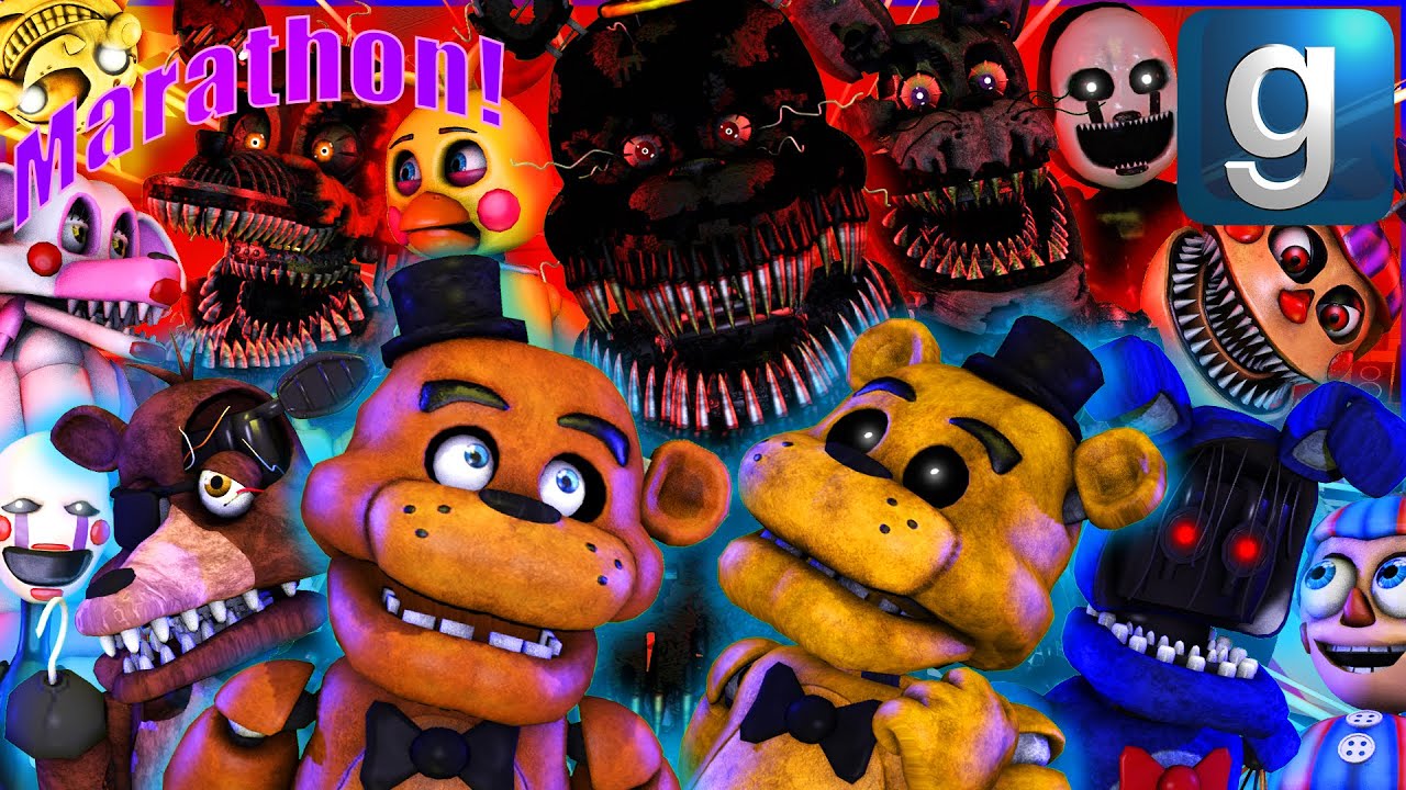 Gmod FNAF Marathon | The Nightmares Attack! [Parts 1-10]