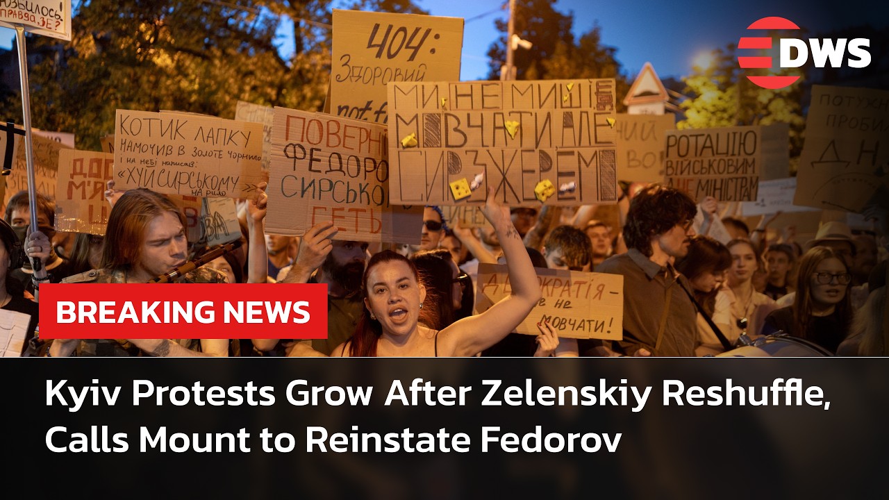 WATCH NOW: Kyiv Protests Grow After Zelenskiy Reshuffle, Calls Mount to Reinstate Fedorov | AC15