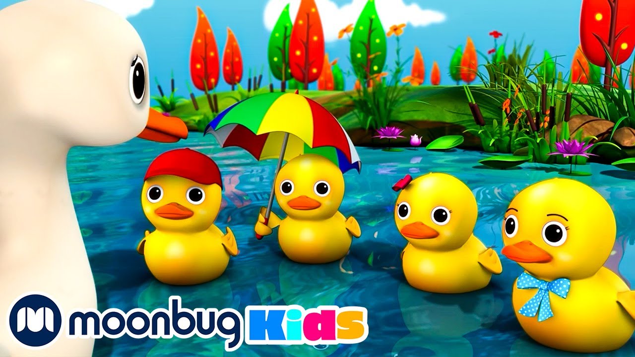 5 Little Ducks | Little Baby Bum| Moonbug Kids Fun KARAOKE Time | Learn English for Kids
