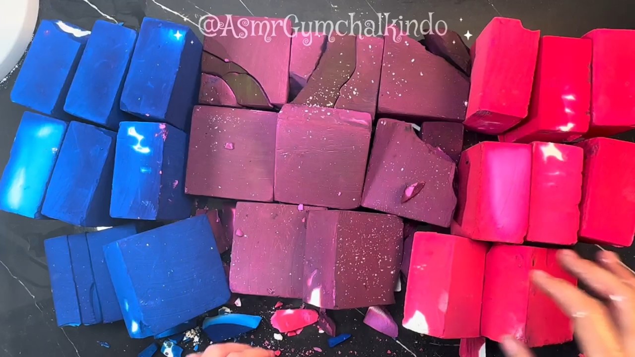 Crispy and dusty Dyed Gym Chalk Crush dust on air looks satisfying @ASMRgymchalkIndonesia