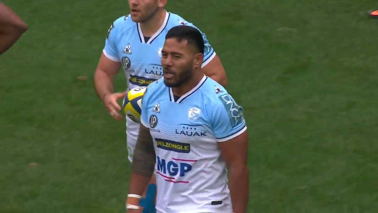 TOP 14 - Essai de Manu TUILAGI (AB) - ASM Clermont - Aviron Bayonnais