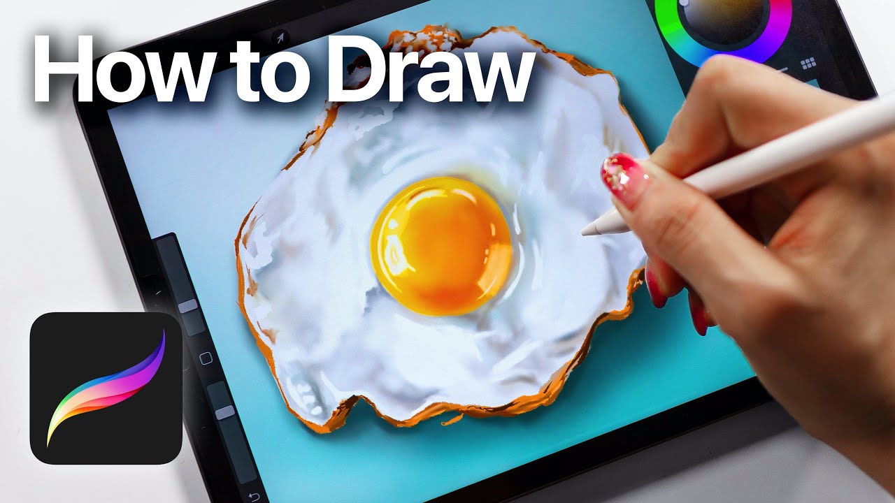How to Draw a Realistic Fried Egg in Procreate! Tips for Beginners