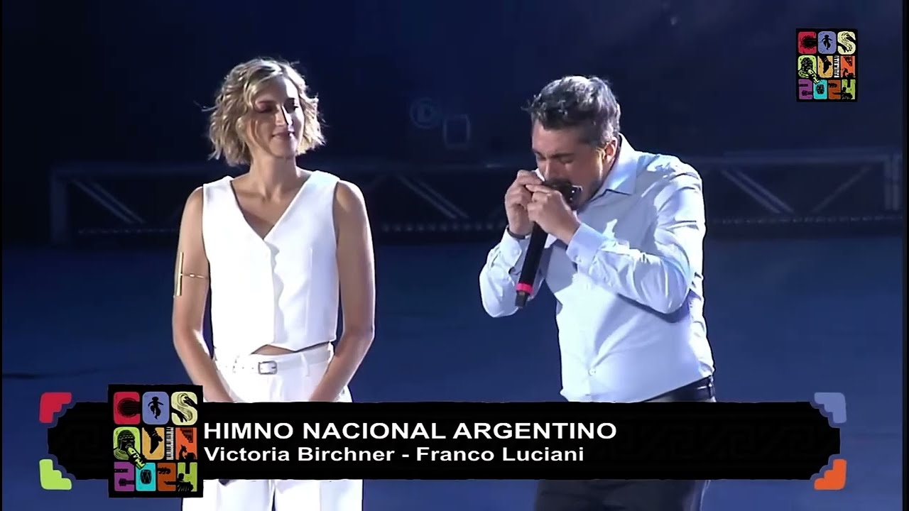 Himno Nacional Argentino. Victoria Birchner y Franco Luciani