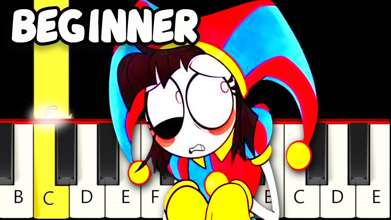 Digital Hallucination-The Amazing Digital Circus Song-Fast and Slow (Easy) Piano Tutorial - Beginner