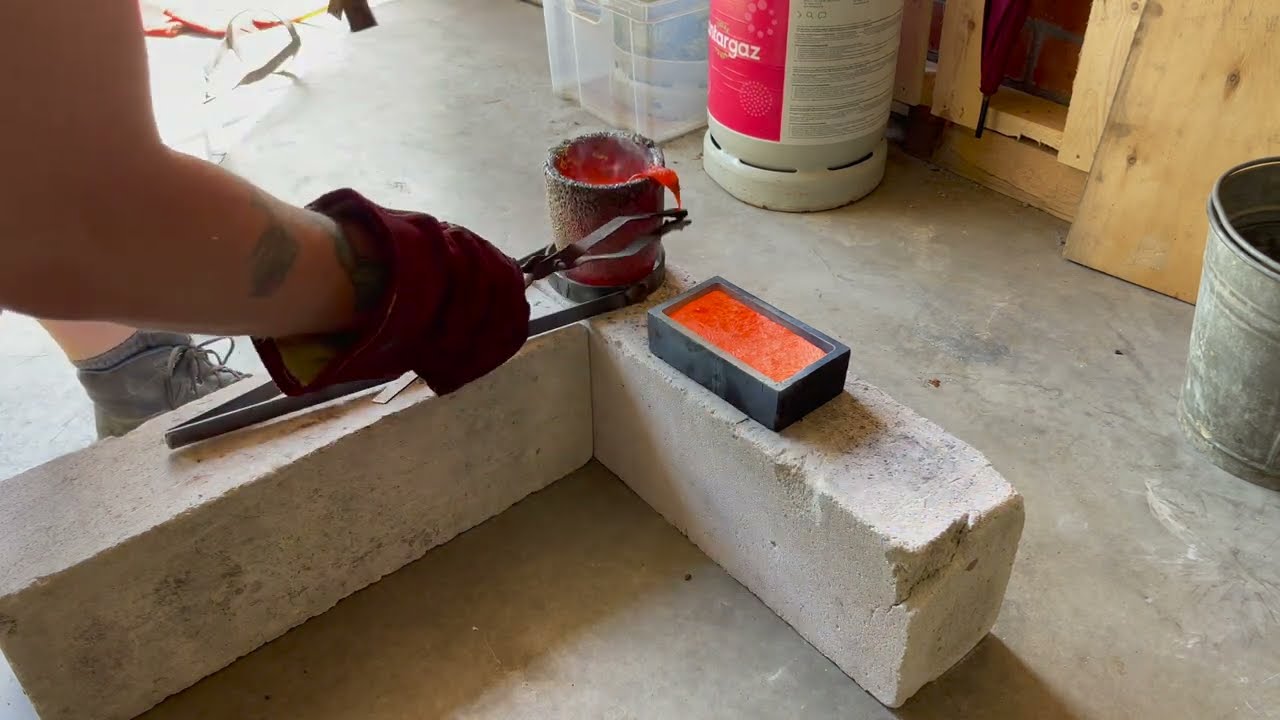Making a big brass ingot and shot. #devilforge #melting #brass